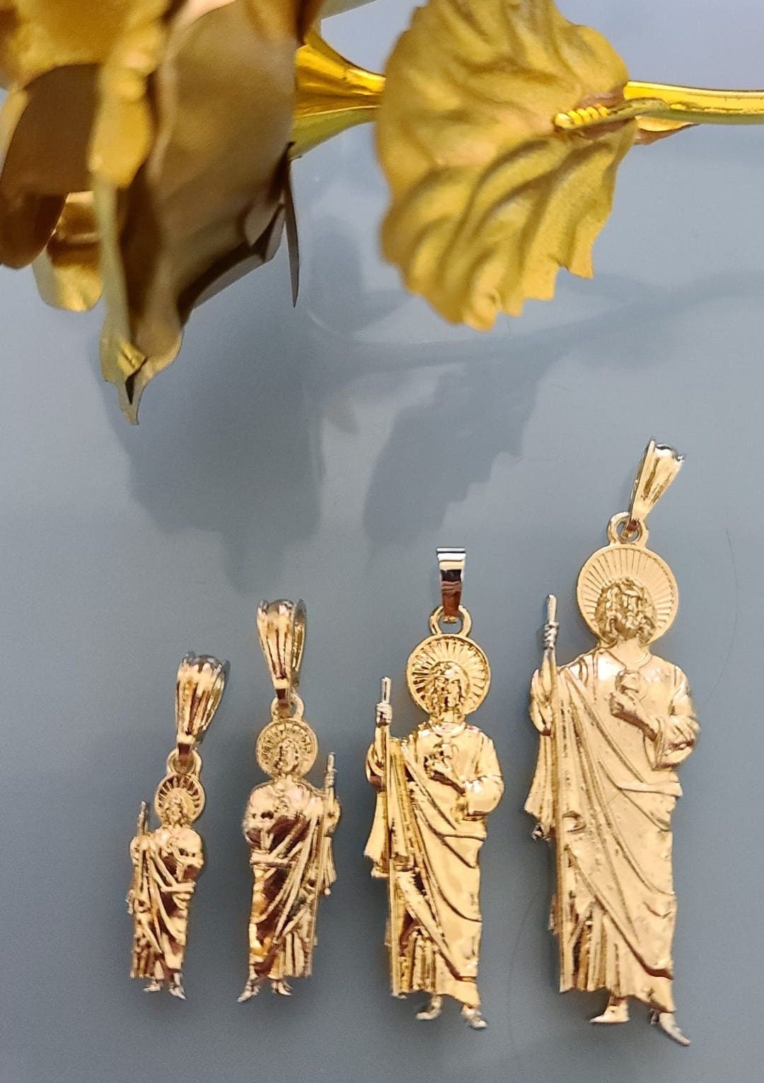 14k Gold Plated St Jude Necklace Cadena De San Judas En Oro Laminado ...
