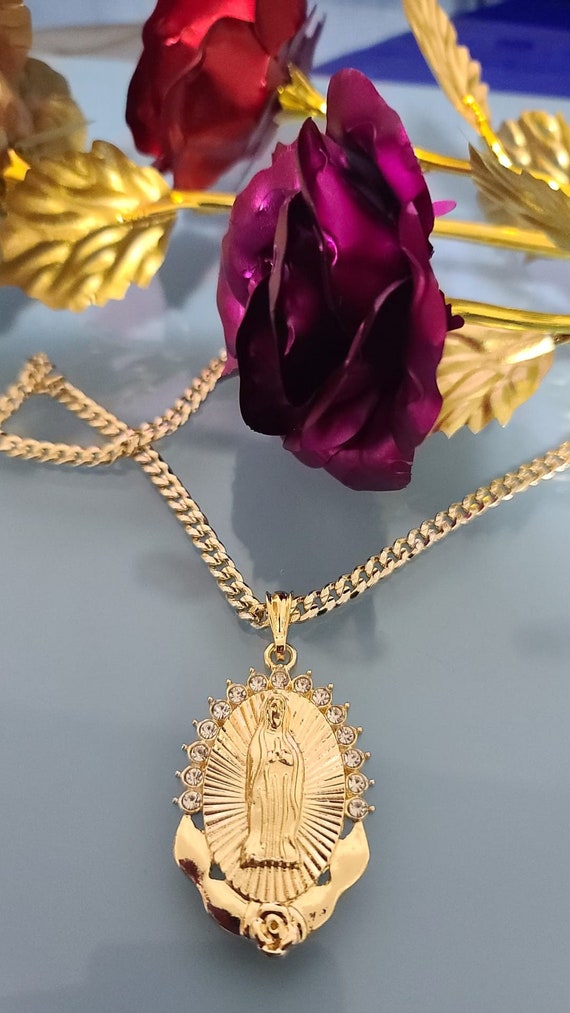Cadena Virgen Guadalupe Oro Laminado 18k