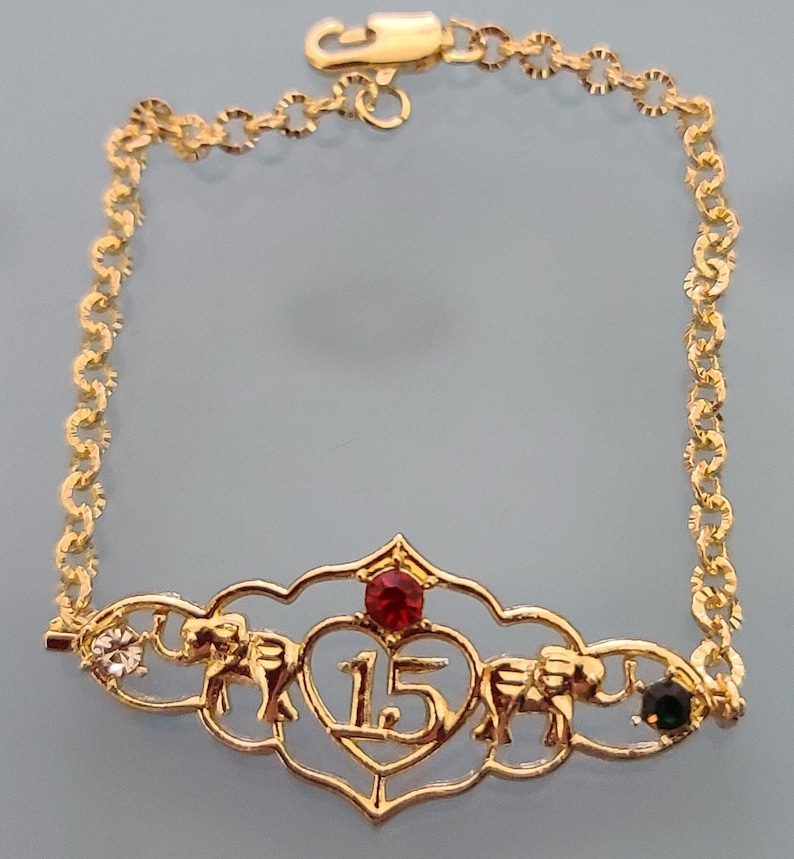 14k Gold Plated MIS XV Bracelet | Pulcera "Mis 15" en Oro Laminado | Gift for 15 Years | Regalo para tus Quince | Deal Today | Style #3