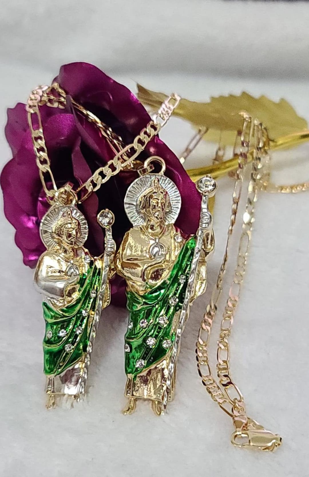 GoLD St. San Jude Saint Juda Anhänger 14k Tadeo Massiv Charm