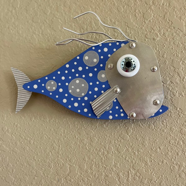 Funky Fish Wall Art, Wood Fish Wall Decor, Coastal Decor, Wooden Fish Decor, Beach House Wall Art, Wall Art, Lake House Decor