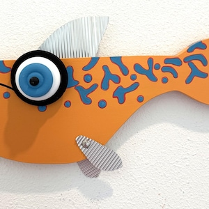 Funky Fish Wall Art, Wood Fish Wall Decor, Coastal Decor, Beach House Wall Art, Wall Art, Lake House Decor