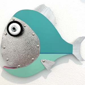 Funky Fish Wall Art, Wood Fish Wall Decor, Coastal Decor, Wooden Fish Decor, Beach House Wall Art, Wall Art, Lake House Decor