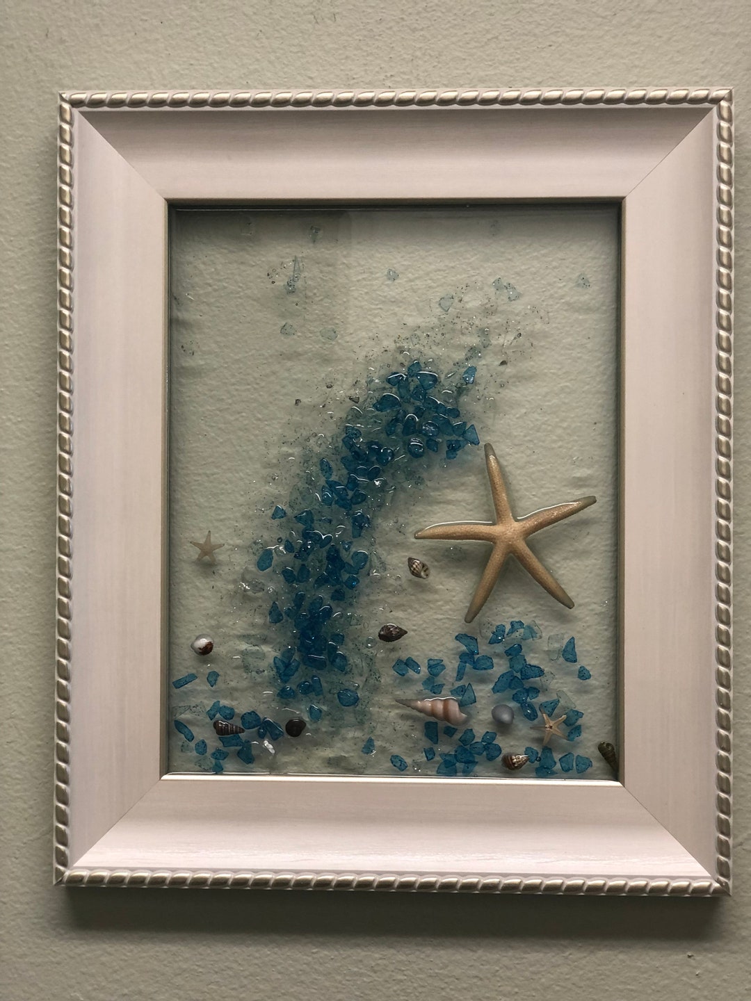 Starfish and Sea Shells Resin Art, Sea Shell Resin Art, Beach Resin Art