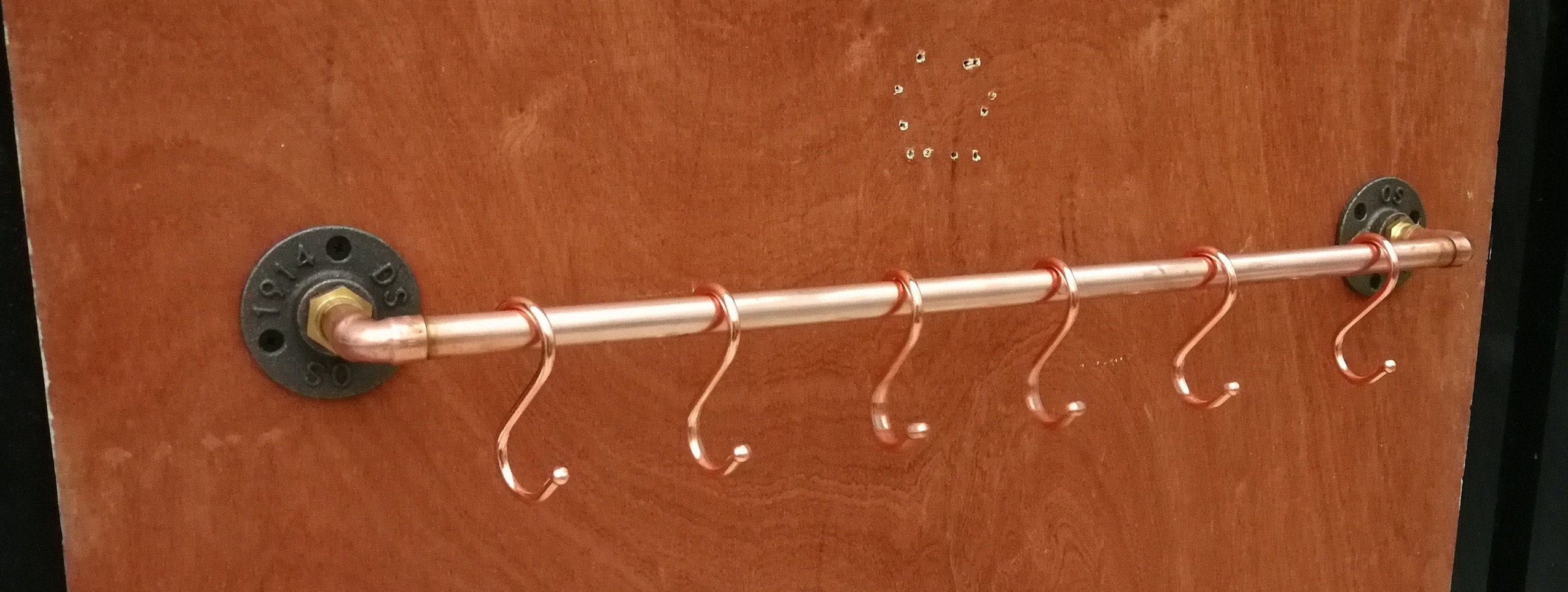 Copper Industrial Wall Pot Rack Rail Etsy