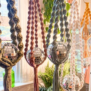 Disco Ball Macrame Hanger | Disco Ball hanger Decor | Macrame Disco Ball | Disco Ball Home Decor | Eclectic Home Decor |