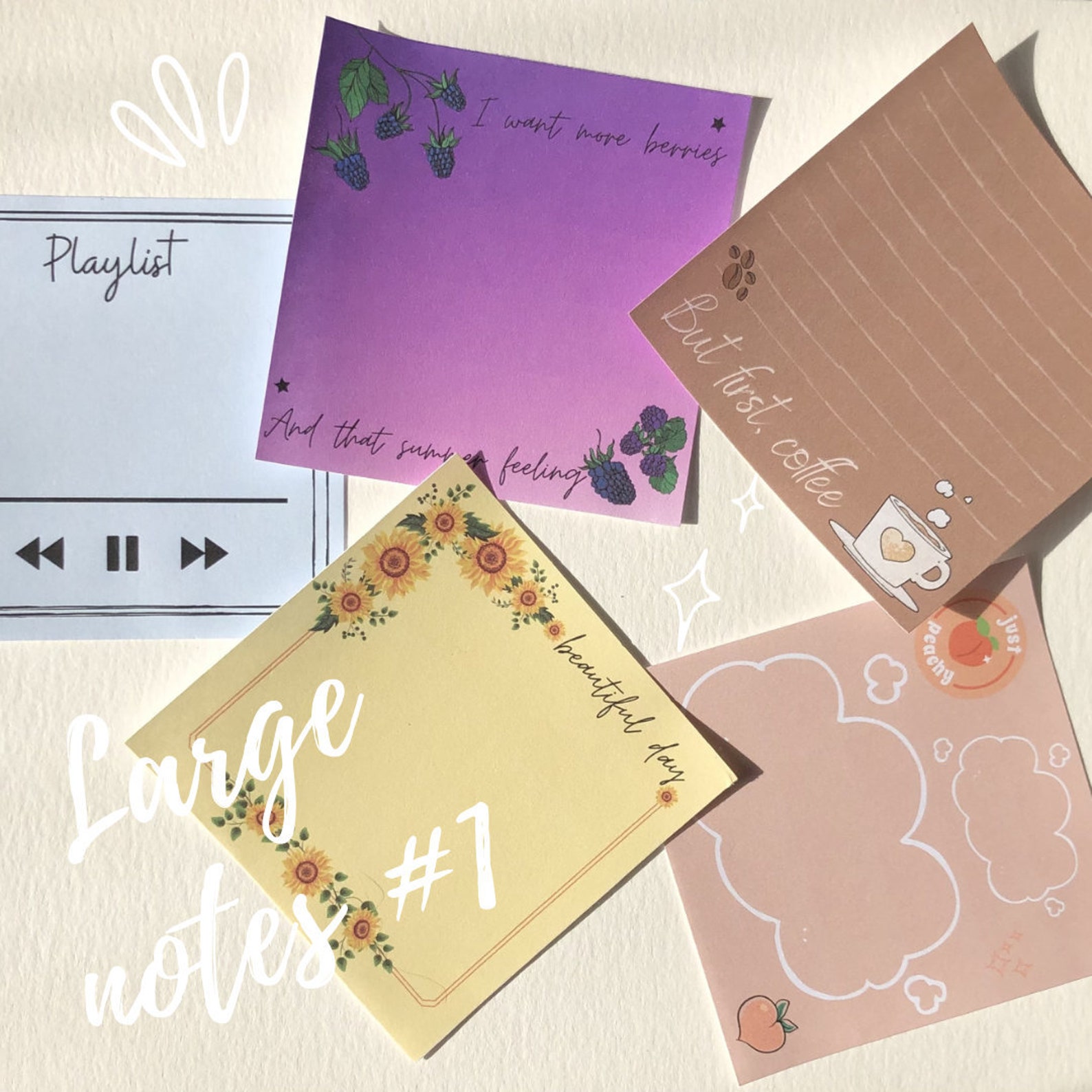 Large notes Memo pad 8x8cm Etsy