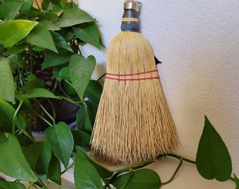 Vintage Kitchen Witch Broom / Altar Besom Whisk with Wire-wrapped Handle / Banishing Cleansing Spell