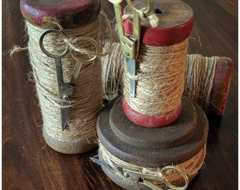 Cord Cutting Spell Kit Vintage Wood Spool and Scissors - Unbinding, Releasing