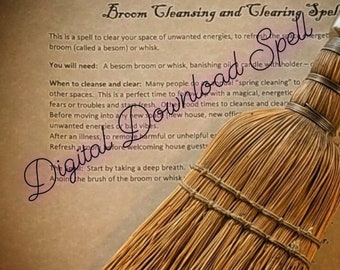 Broom Cleansing Spell, Grimoire Page for Home Protection (Digital Download)
