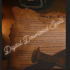Home Protection Spell / Digital Grimoire Page / Printable Book of Shadows Download / Railroad Spike