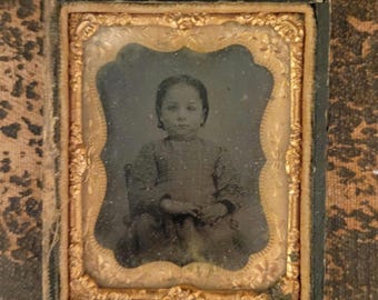 Ambrotype Antique Portrait of Young Girl