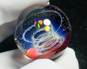 Galaxy borosilicate Marbles V handmade,1in, glass marble,glass dome, Opal,ornaments gift for her，Galaxy Glass, Galaxy Art Glass