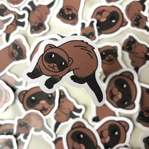 Ferret Sticker, Ferret Sticker Bundle, Brown Ferret Sticker Pack, Tan Ferret Sticker Set, Ferret Water Bottle Sticker, Ferret Laptop Sticker