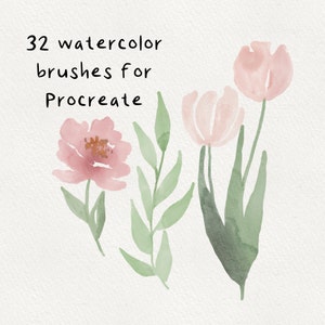 32 pennelli ad acquerello Procreate, pennelli acquerello digitali per procreare su ipad, pacchetto pennello Procreare, confezione da 32 pennelli procreare