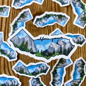 California Yosemite Park Sticker, California Sticker, California State Sticker, Yosemite Sticker, California Outline Sticker