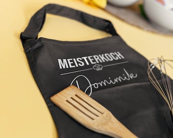 personalisierte Meisterkoch Kochschürze / Grillschürze / Backschürze mit Bauchtasche Damen\Herren Muttertag Geburtstag