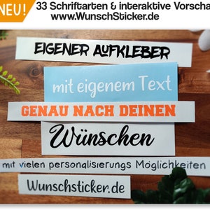 Aufkleber mit Wunschtext oder Name 15 Schriftarten zur Auswahl Dein Logo SchriftzugAuto Sticker Bild 1