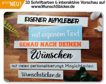 Aufkleber mit Wunschtext oder Name  15 Schriftarten zur Auswahl |Dein Logo| Schriftzug|Auto Sticker