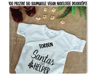 Kimono Wickelbody Santas Little Helper Design personalisiert