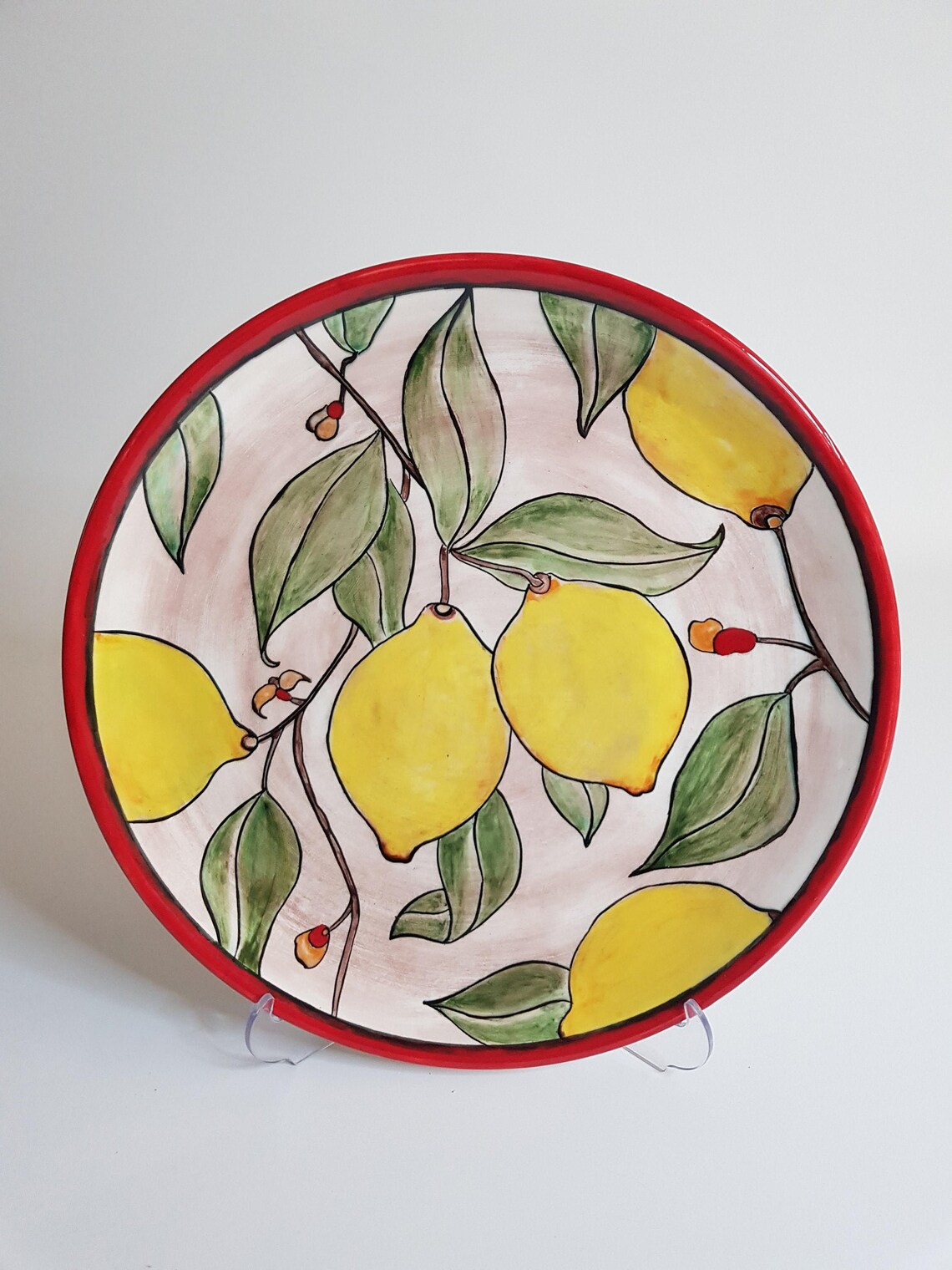 Lemon Tree Wall Decor Ceramic Plate 12 Decorative Plate Etsy