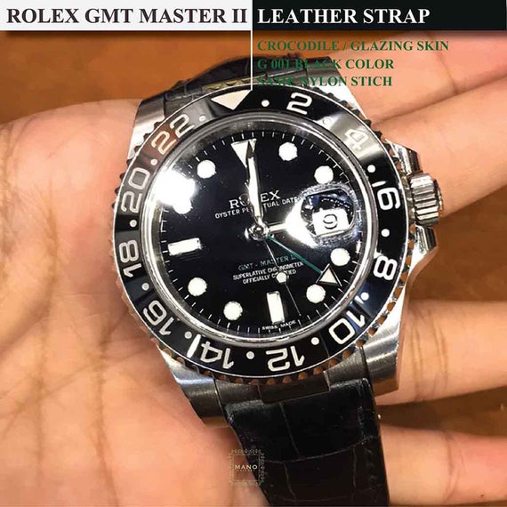 gmt master 2 leather strap