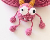 Zipir Pofi  Amigurumi Crochet Pattern - Plush Toy Amigurumi Making - Emotional Avatar Monster Pink Smiley