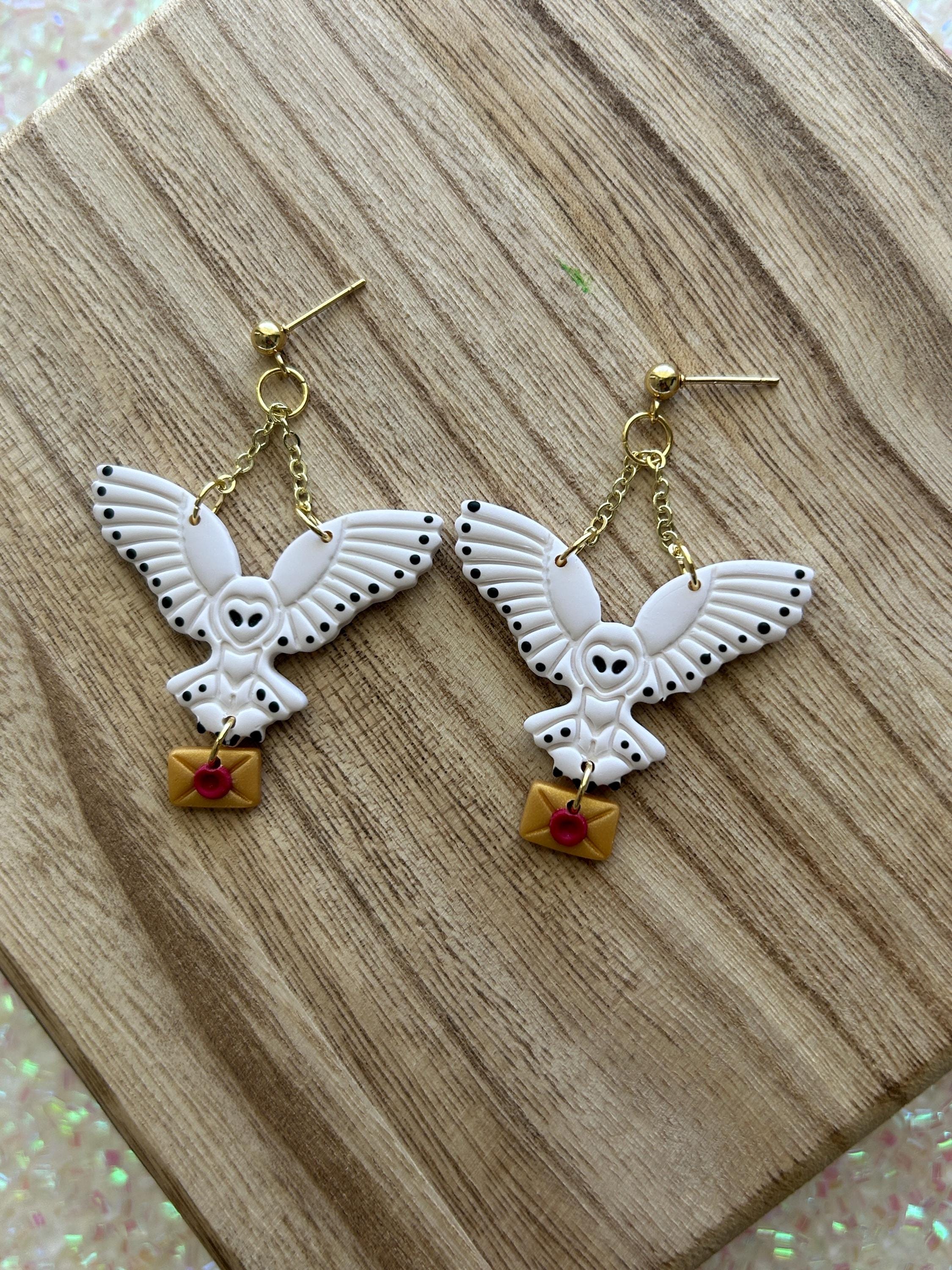 Owl Mail Earrings| Wizard School Jewelry| Animal Earrings| Owl Mail Clay Earring| Magic Owls