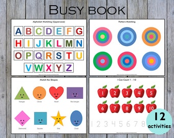 Toddler Learning Binder: Preschool Activity Worksheets (Digital Download)