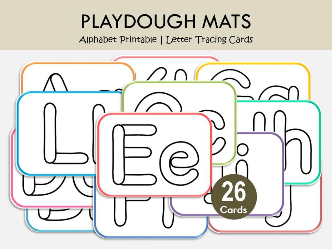 Alphabet Playdough Mats Printable, Upper & Lowercase Letter Tracing ...