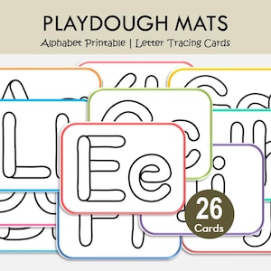 Alphabet, tapis de pâte à modeler, imprimables, lettres majuscules et minuscules, activité motrice fine, centre d'alphabétisation préscolaire, apprentissage de l'ABC