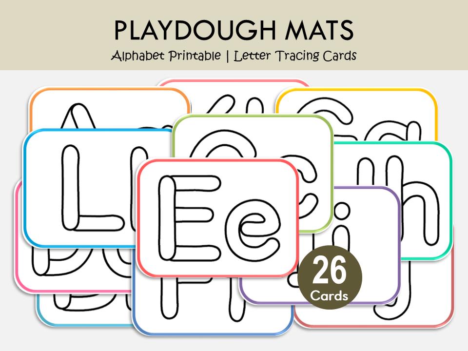 Alphabet Playdough Mats Printable, Upper & Lowercase Letter Tracing ...