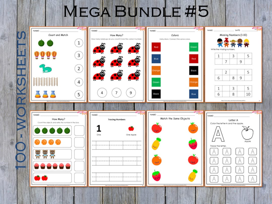 Preschool Curriculum Printable Worksheets Bundle Learning - Etsy