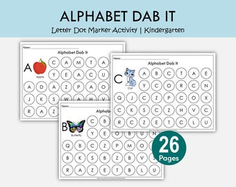 Alphabet Dab It Worksheets, Uppercase Letter Dot Marker Activity, Alphabet Do a Dot Printable, Letter Recognition, Preschool Literacy