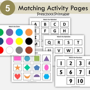 Preschool Binder, PreK Activities, Busy Book Printable, Matching Game for Kids, Toddler First Busy Book, Learning Folder, Instant Download