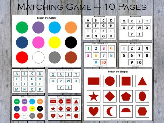 Preschool Binder Busy Book Printable Matching Game for Kids - Etsy