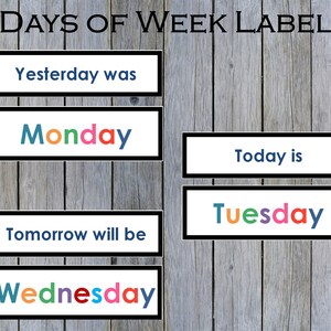 Days of the Week Cards, Days of the Week Printable, Days of the Week ...