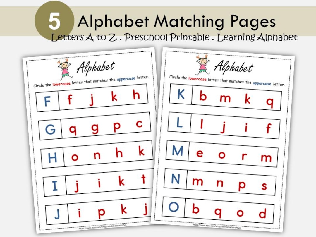 Alphabet Matching Activity Printable, Uppercase and Lowercase ...