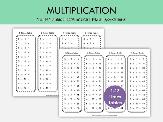 Printable Multiplication Chart Fill In