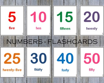 numbers flashcards etsy