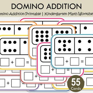 Domino Addition Cards Printable | Addition Practice for Kids | Preschool & Kindergarten Math Activity