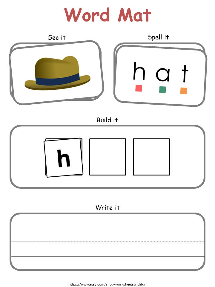 CVC Word Building Mats Printable | Phonics & Spelling Activities for ...