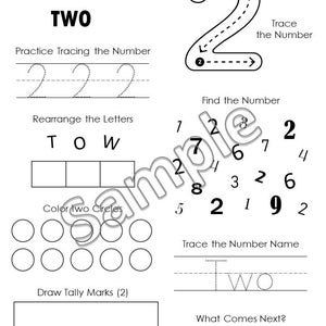 Arbetsblad med sifferuppfattning 1-10 | Matematikaktiviteter för dagis | Räkningsövningar med siffror | Arbetsbok för förskola | Matematik för hemskola i PDF-format bild 2