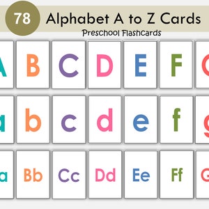 Alphabet-Karteikarten, ABC Lernkarten, Montessori Karten, druckbare Lernressource Vorschule, Buchstaben lernen, Lernressource zu Hause