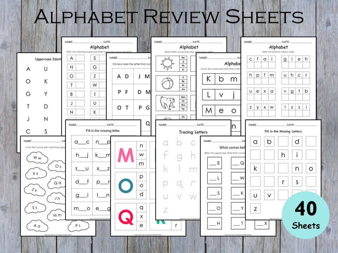 40 Preschool Alphabet Worksheets Printable, Letter Recognition ...