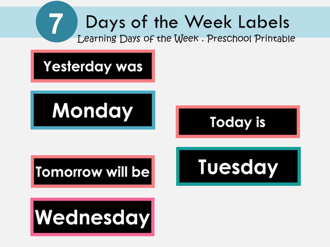days-of-the-week-labels-printable-days-of-the-week-flashcards-days-of-the-week-classroom-display-montessori-kindergarten-homeschool-etsy