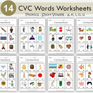 Phonics Worksheets, CVC Words, CVC Objects, Preschool Printable, Short ...