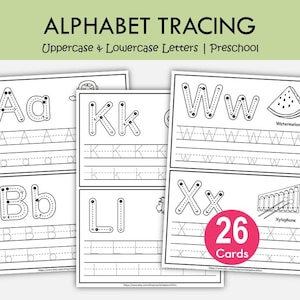 Alphabet Tracing Pages A-Z, Letter Formation Worksheets, Preschool Handwriting Practice, Uppercase Lowercase Tracing, Kindergarten Literacy