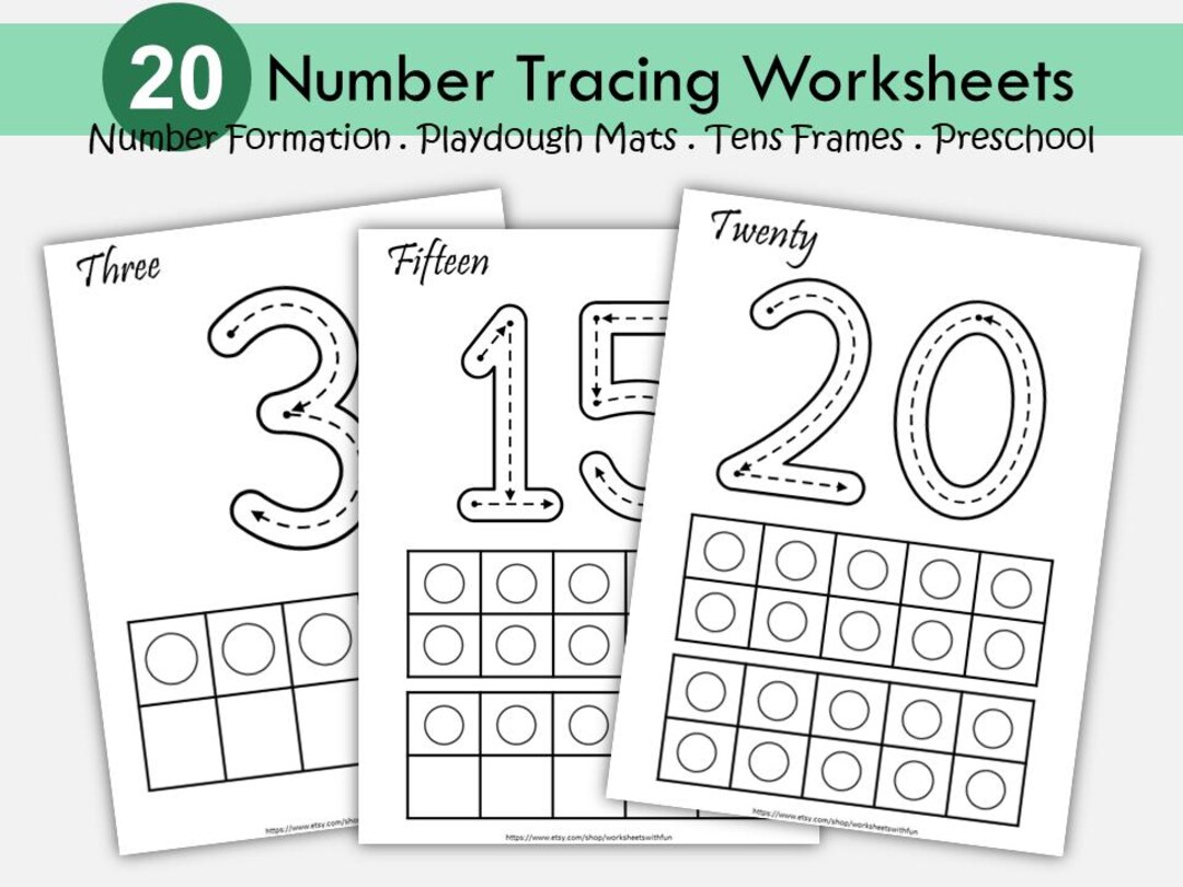 20 number tracing worksheets traceable numbers preschool worksheets