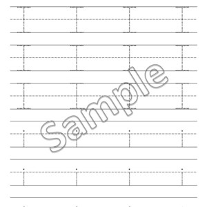 Pu&ograve; includere: Foglio di lavoro bianco con il titolo "Tracing Letter 'I'&'i'". Presenta linee tratteggiate per tracciare la lettera "i" minuscola e maiuscola. Include spazio per nome e data.